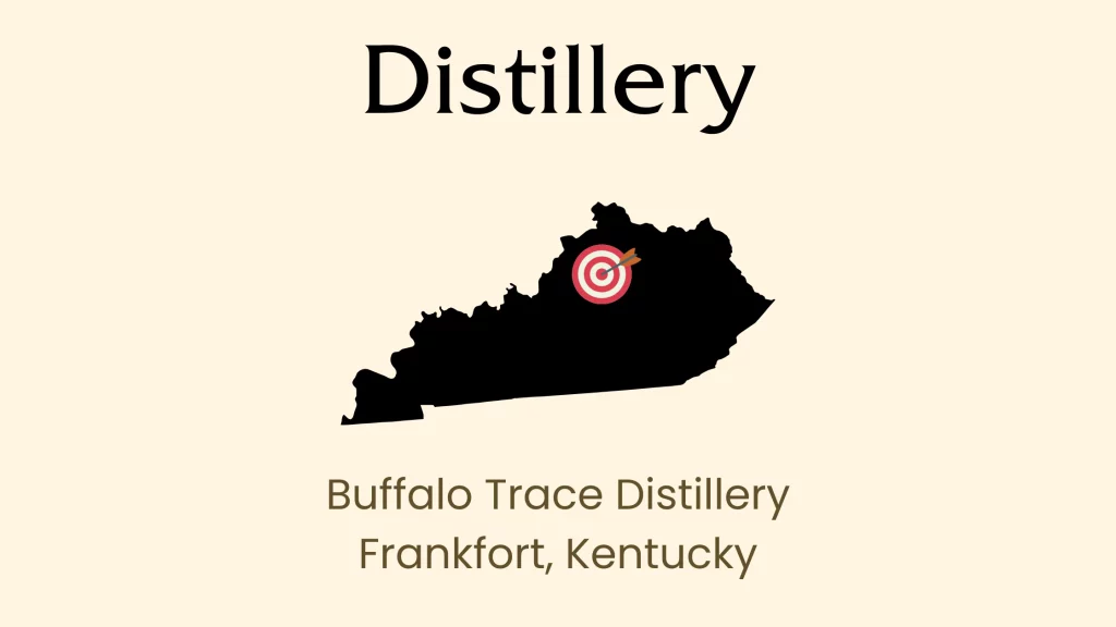 Map of Kentucky, Buffalo Trace Distillery location